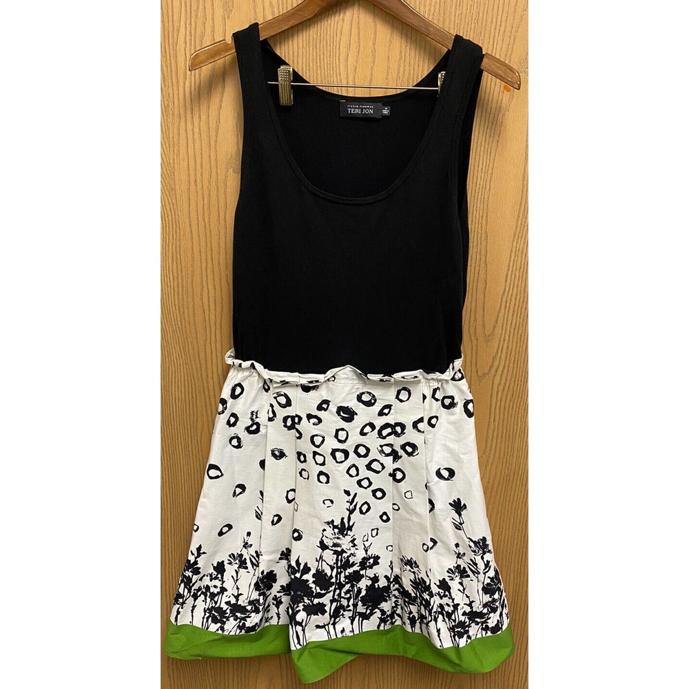 Rickie Freeman Teri Jon Tank Top Dress 10, Fit And Flare, With A Lining